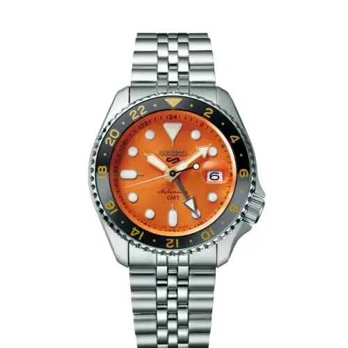 Seiko 5 Sport Automatic Watch SSK003K1 GMT SKX Mikan Orange Series with Bracelet - Model SSK005K1