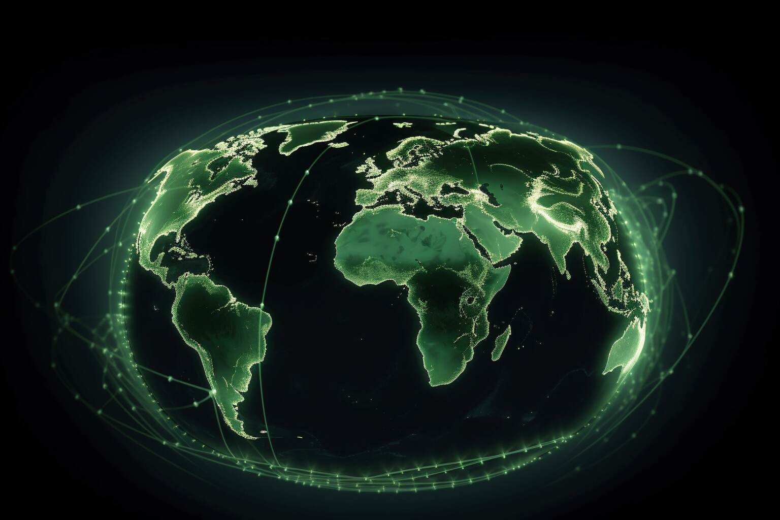 globe graphic highlighting the global markets