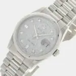 Blue Diamond Rolex Day-Date 118206 Steel Men's Watch 36mm
