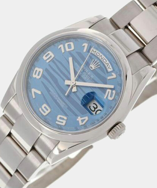 Rolex Blue 18k Day-Date 118209 Men's Watch 36mm