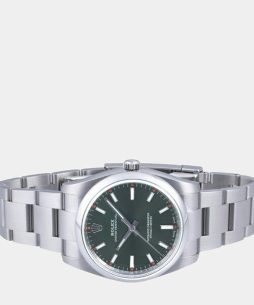 Rolex Green Steel Oyster 114200 Automatic Men's Watch 34mm