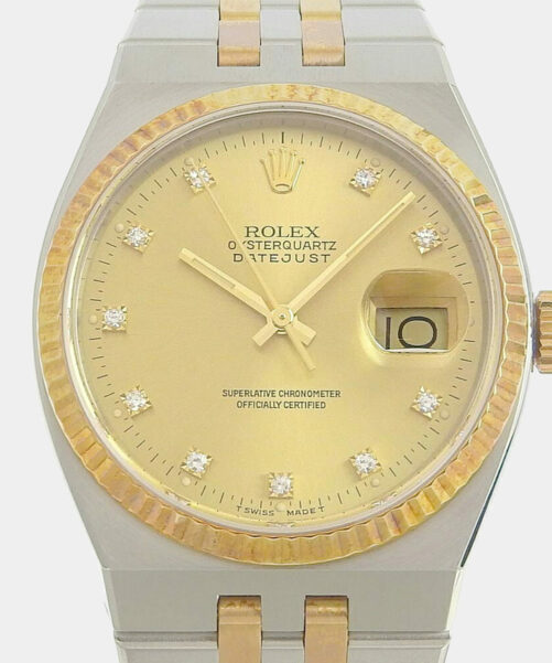 Rolex Champagne Diamond Datejust Men's Wristwatch