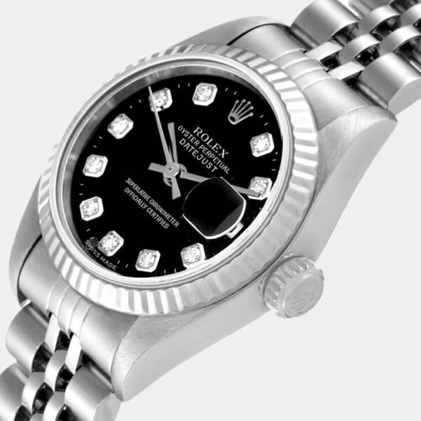 Rolex Black Diamond Datejust Women's Wristwatch
