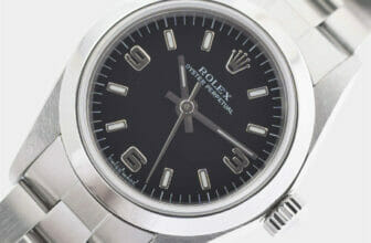 Rolex Black Steel Women's Automatic Wristwatch
