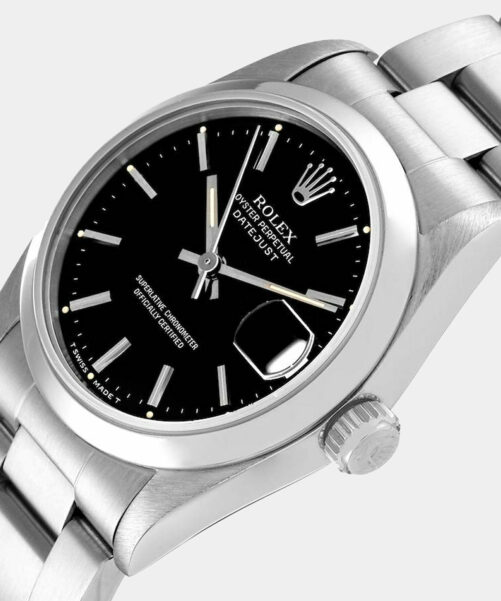 Black Rolex Datejust 68240 Women's Wristwatch