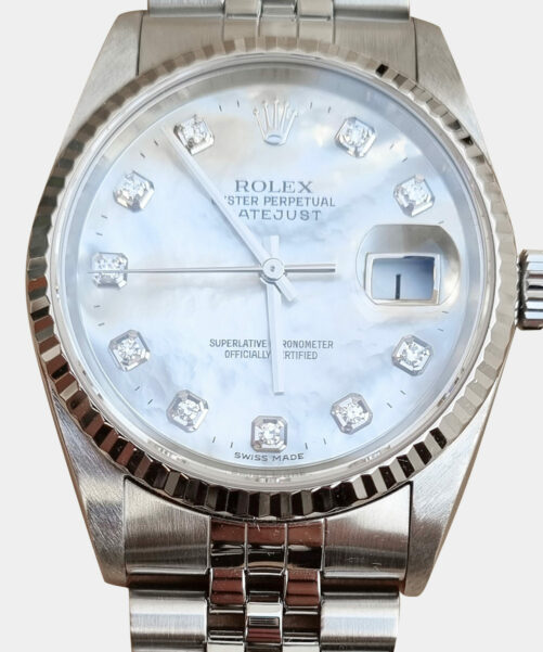 Rolex White Gold & Stainless Steel Datejust Watch 36mm