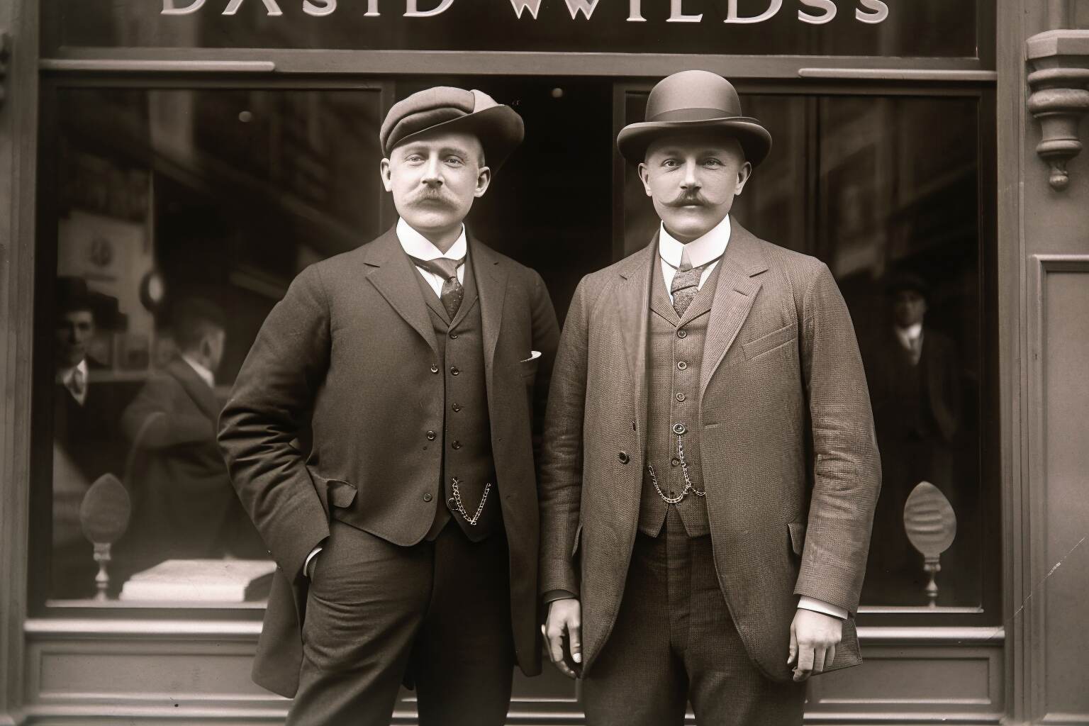 old photo of the founders Hans Wilsdor and alfred davis
