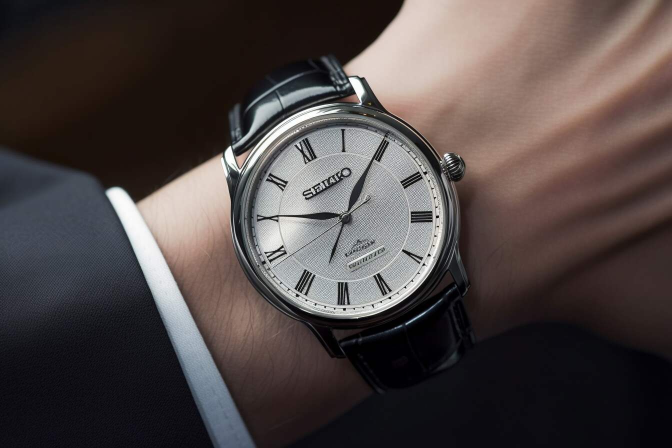 sophisticated Seiko Premier watch being worn 1