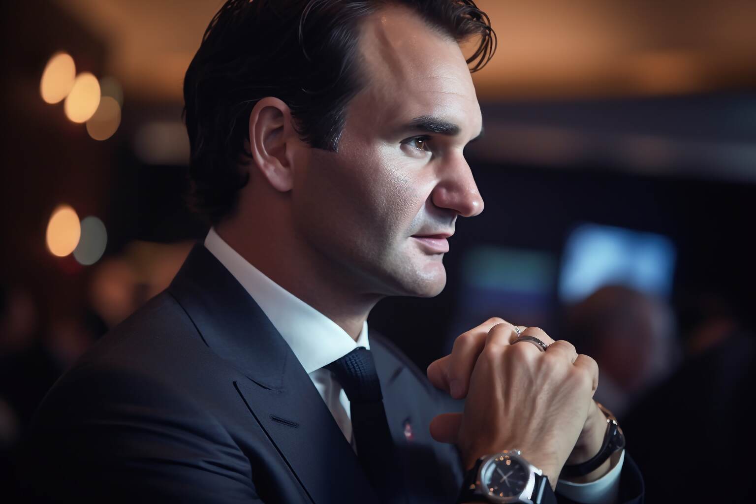 Roger Federer Wearing a Rolex GMT Master II AI