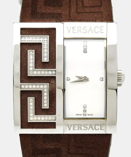 Versace V-Greca 64Q91 White Leather Watch 36mm