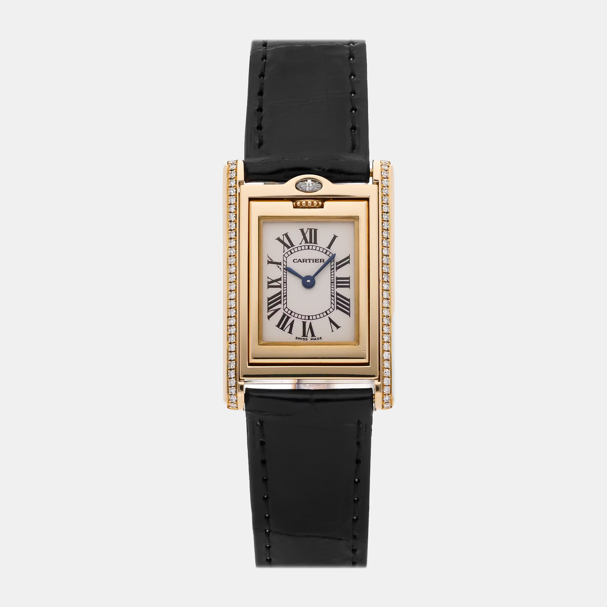 Cartier Tank Basculante | Yellow Gold | Silver Dial | Reversible Case | WA202251