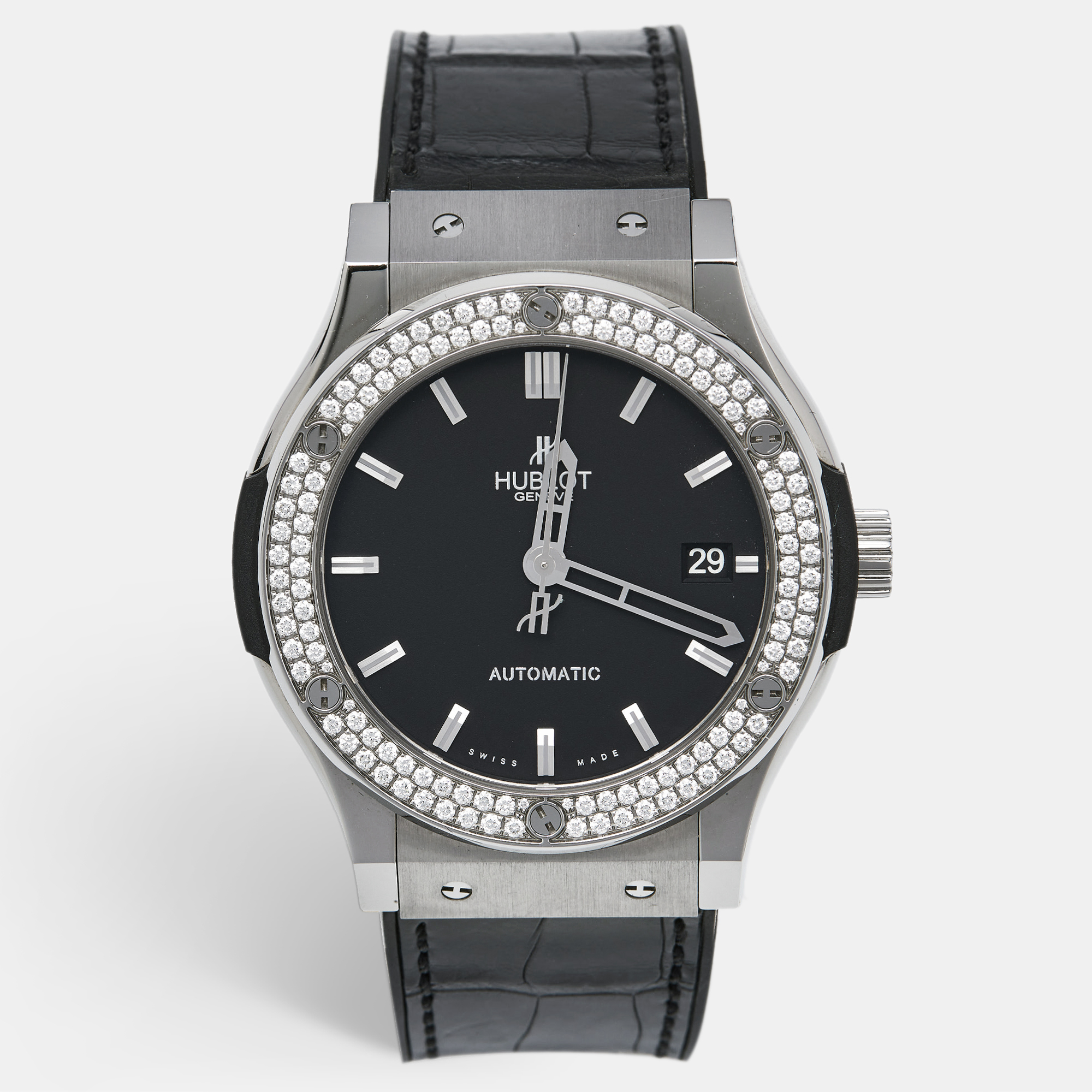 Hublot Classic Fusion Diamond Bezel | Titanium | 45mm | Black Dial