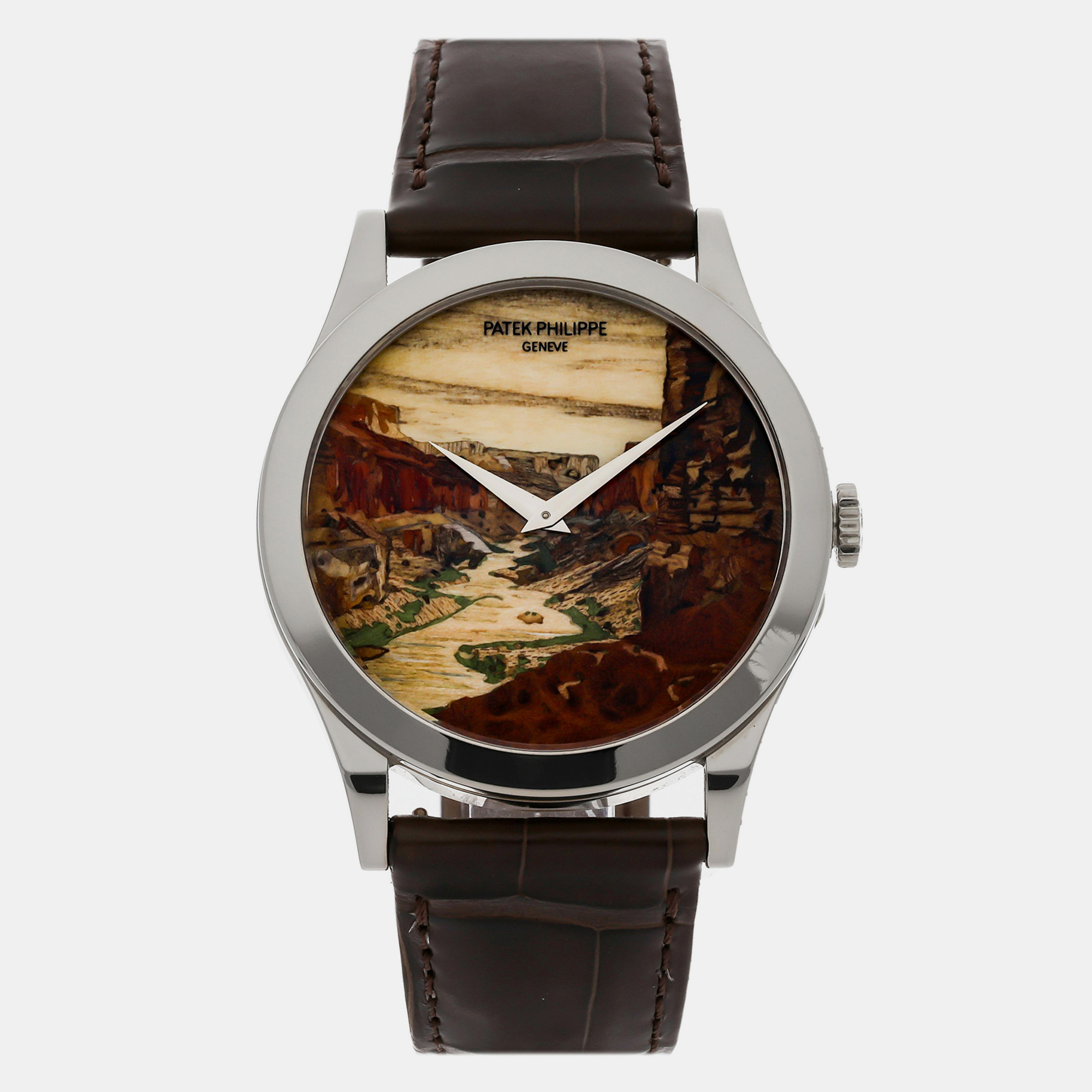 Patek Philippe Calatrava 38mm | Marquetry Dial | 18k White Gold