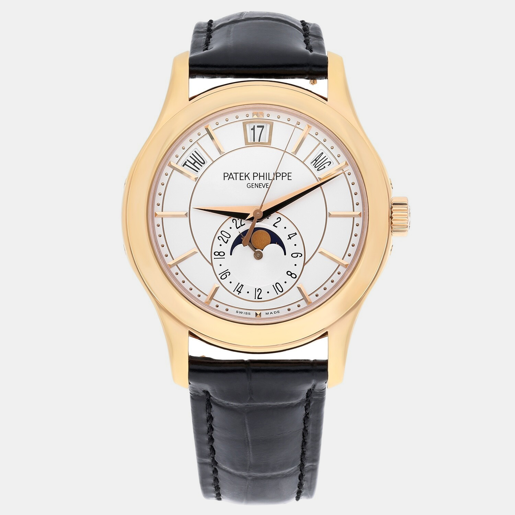 Patek Philippe Annual Calendar Moonphase 5205R | 18k Rose Gold Silver