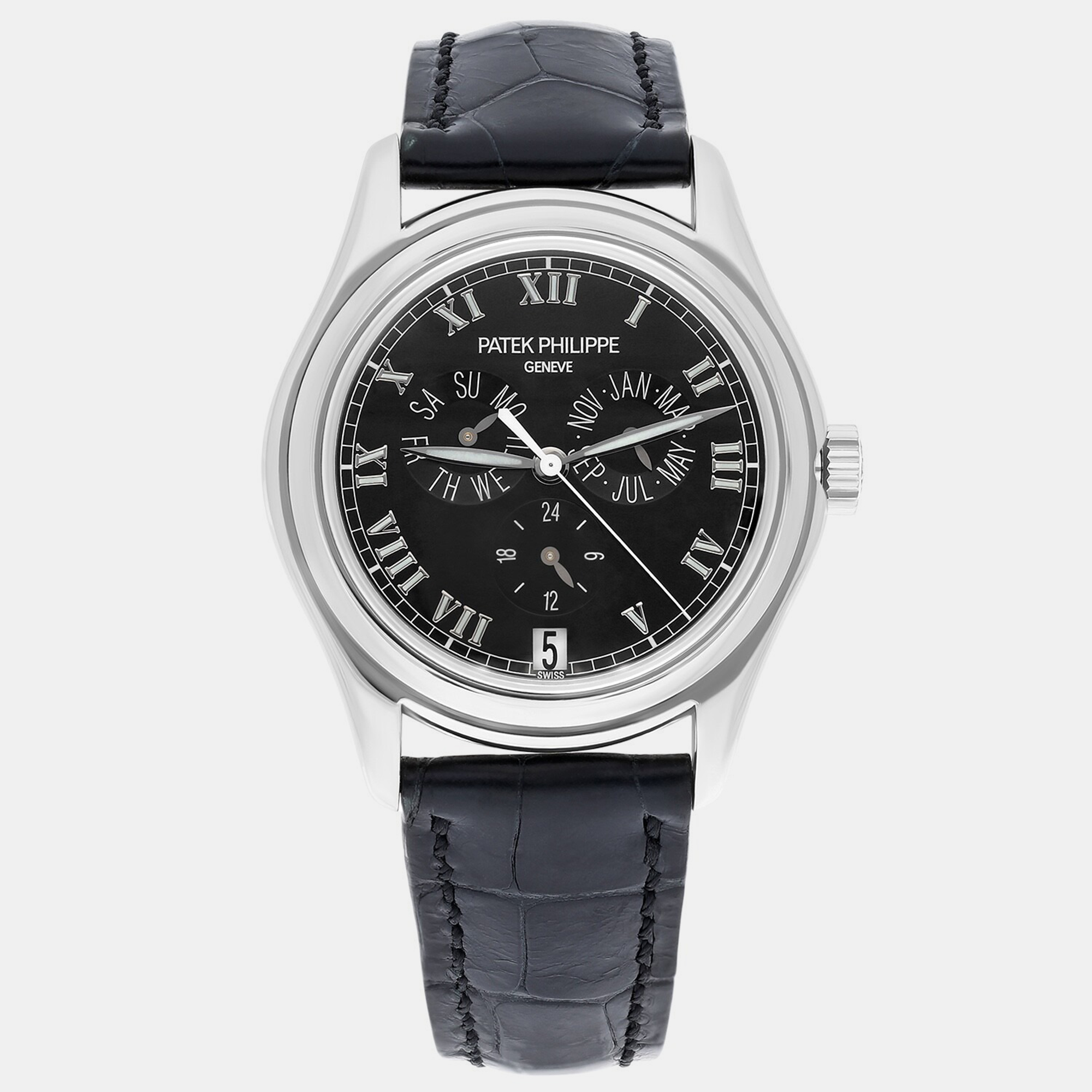 Patek Philippe Annual Cal. Moonphase 5035G | 18k White Gold | Black Dial