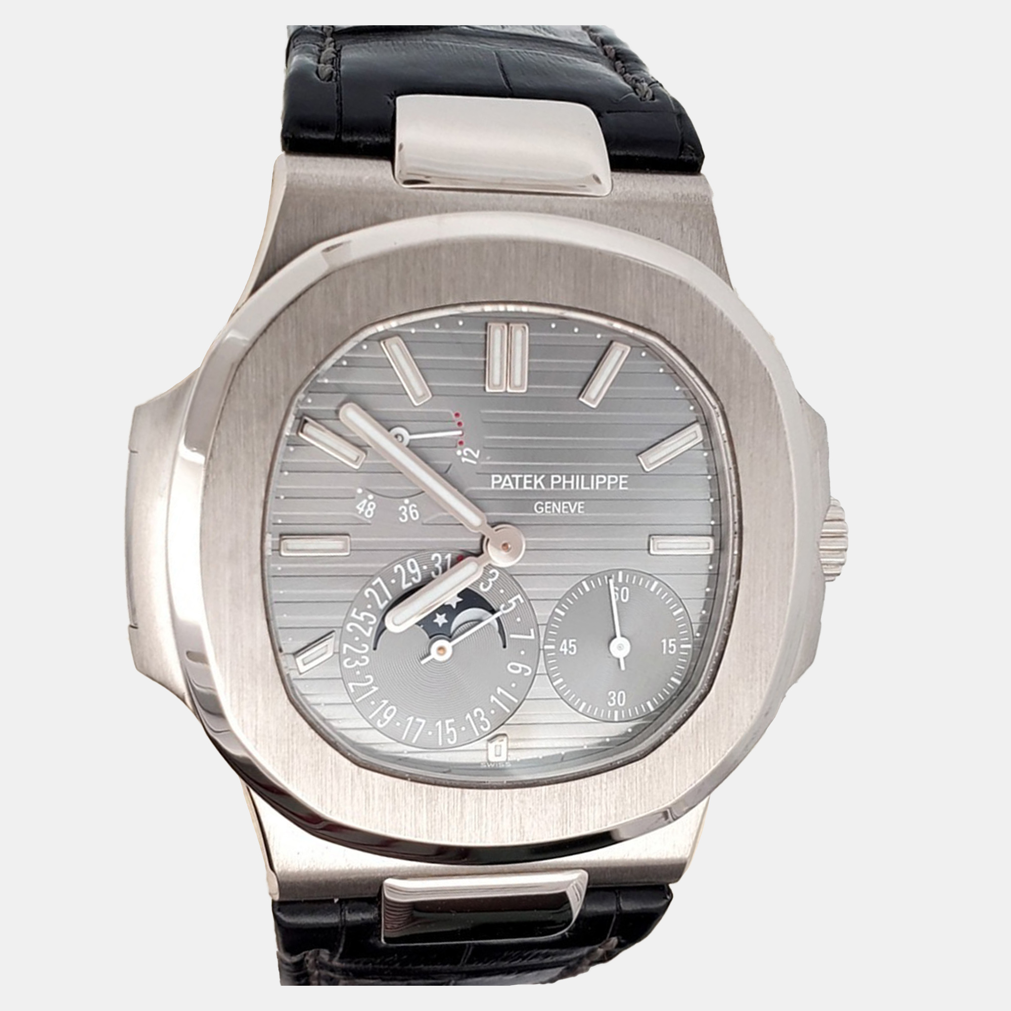 Patek Philippe Nautilus 5712G | Moonphase, Power Reserve | 18K WG | Grey Dial
