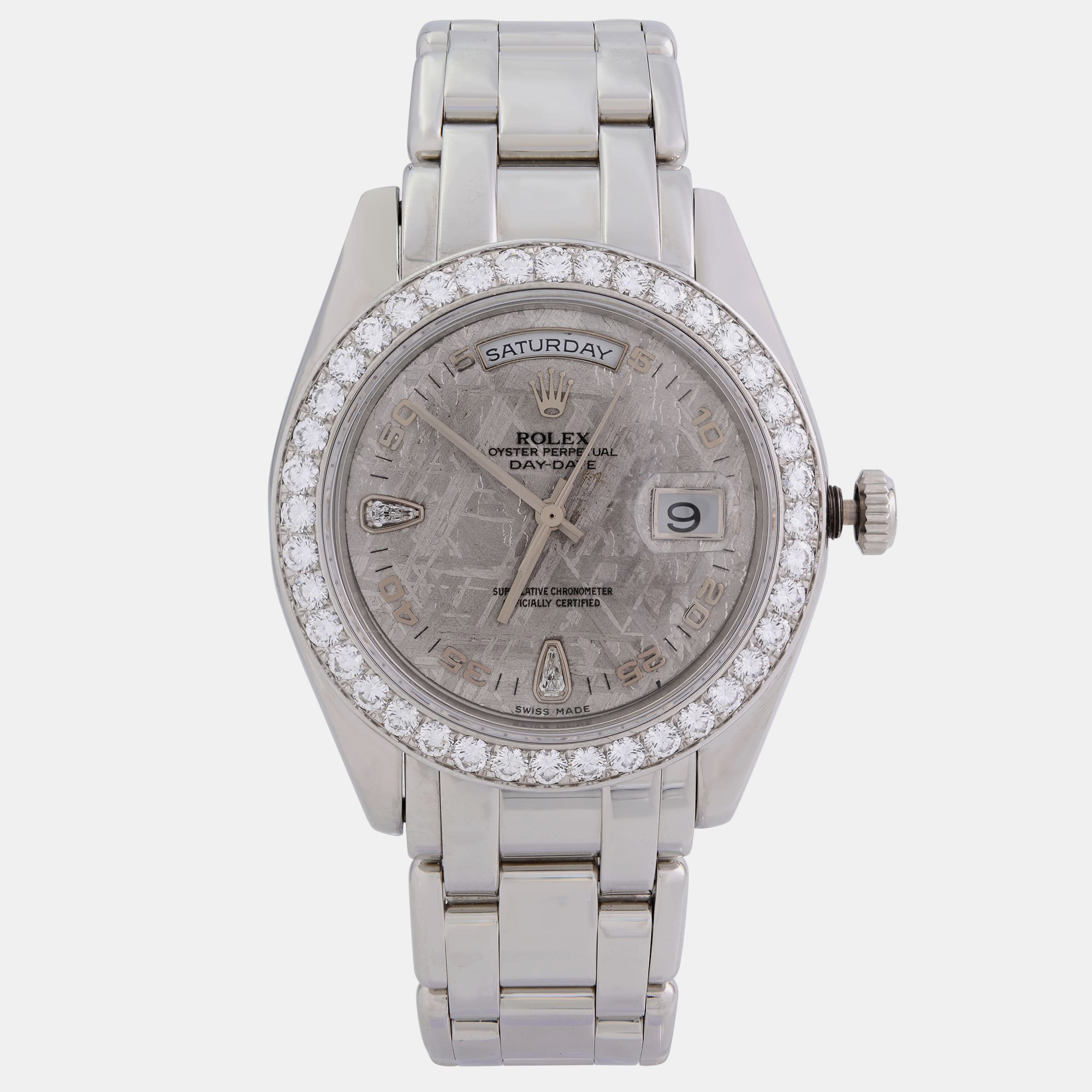 Rolex Day-Date 39 Platinum, Meteorite Diamond Dial President Bracelet