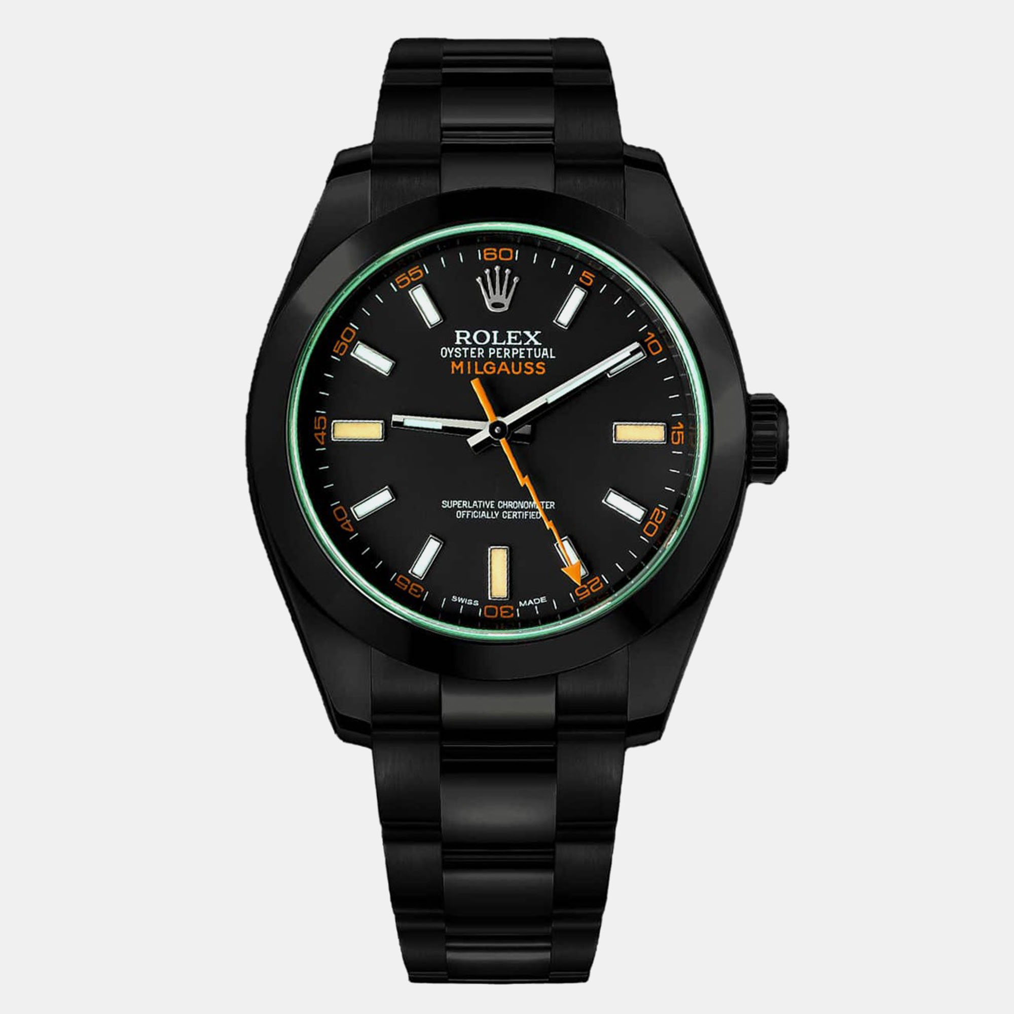 Discontinued Black Rolex Milgauss 116400GV Glace Verte Anti-Magnetic