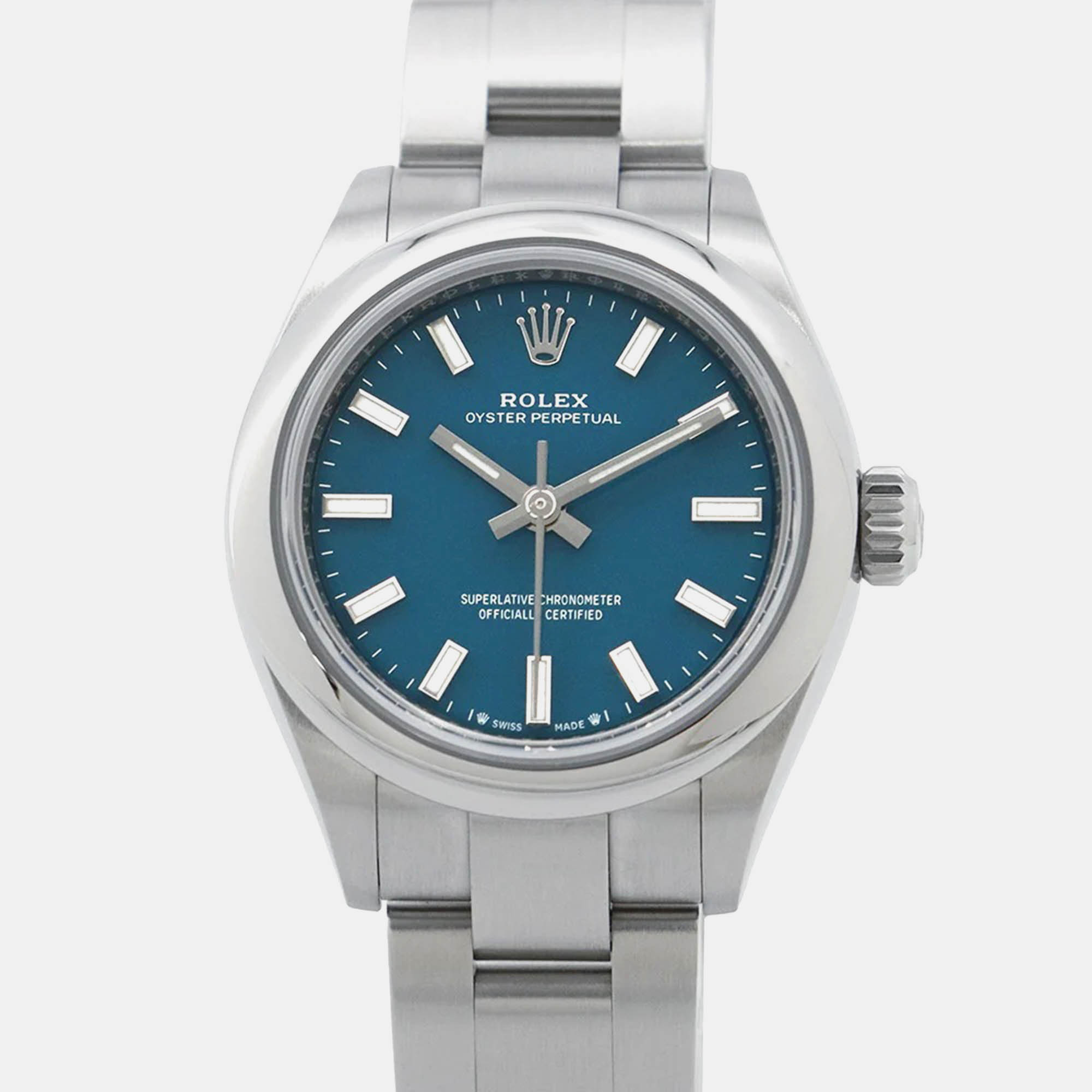 Rolex Oyster Perpetual 28 276200 with Blue Dial in Oystersteel