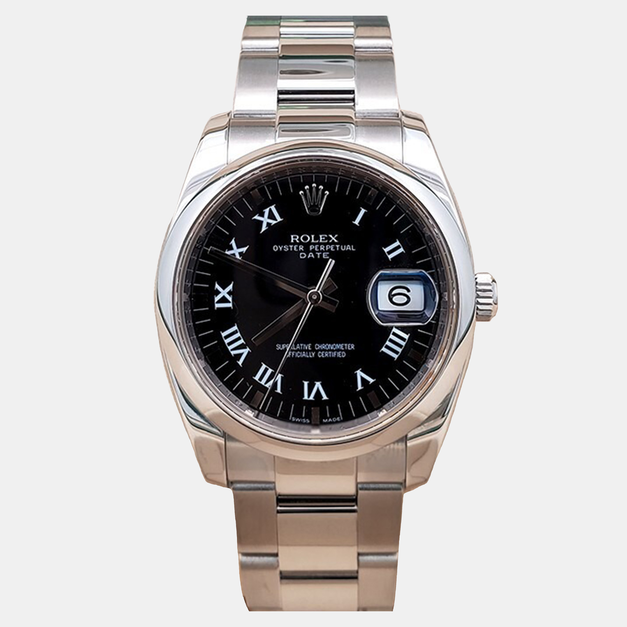 Rolex Oyster Perpetual Date 34 115200 in Oystersteel with Black Dial