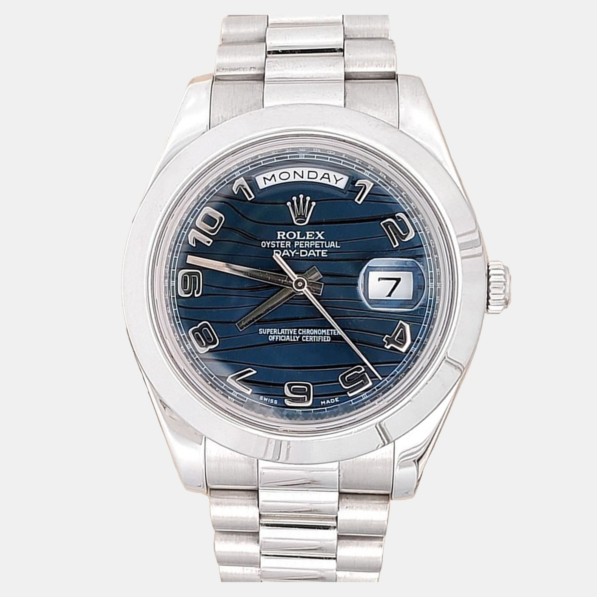 Rolex Day-Date II 41 | 218206 | Platinum President Bracelet | Ice Blue Dial