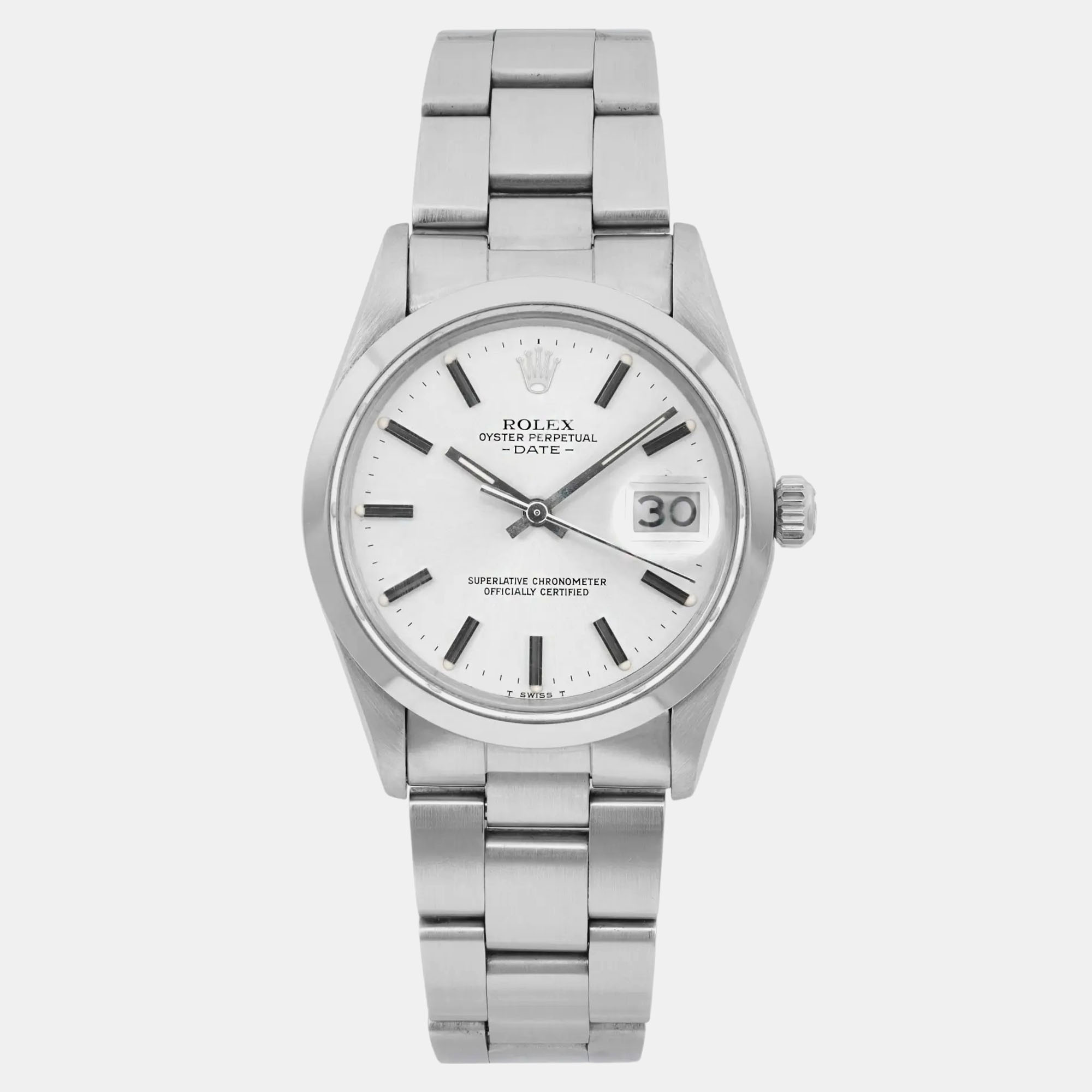 Rolex Oyster Perpetual Date 34 15000 with Silver Dial