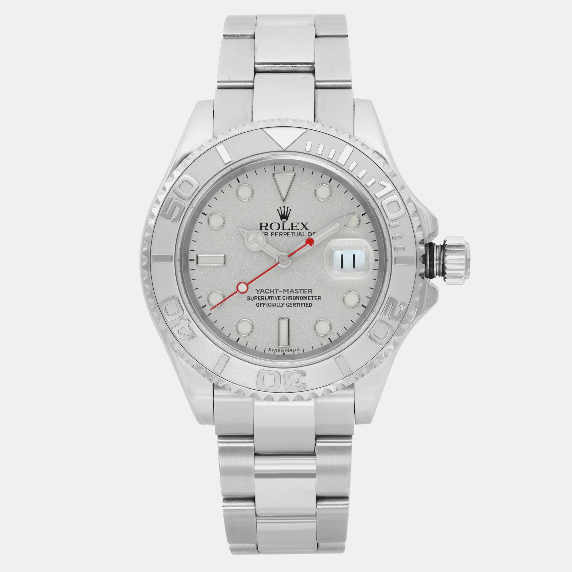 Rolex Yacht-Master 40 16622 in Rolesium with Silver Dial