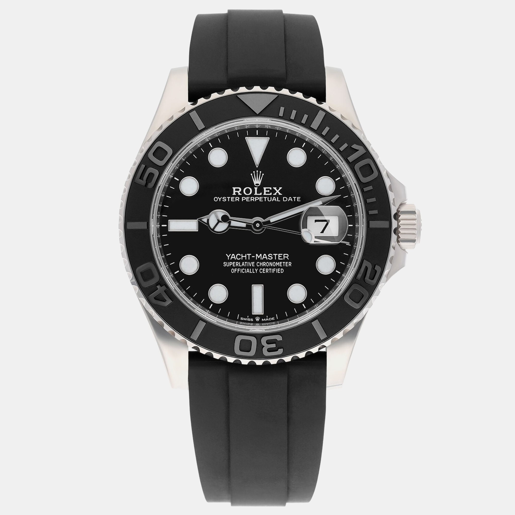 Rolex Yacht-Master 42 226659 18k White Gold Oysterflex Black Dial