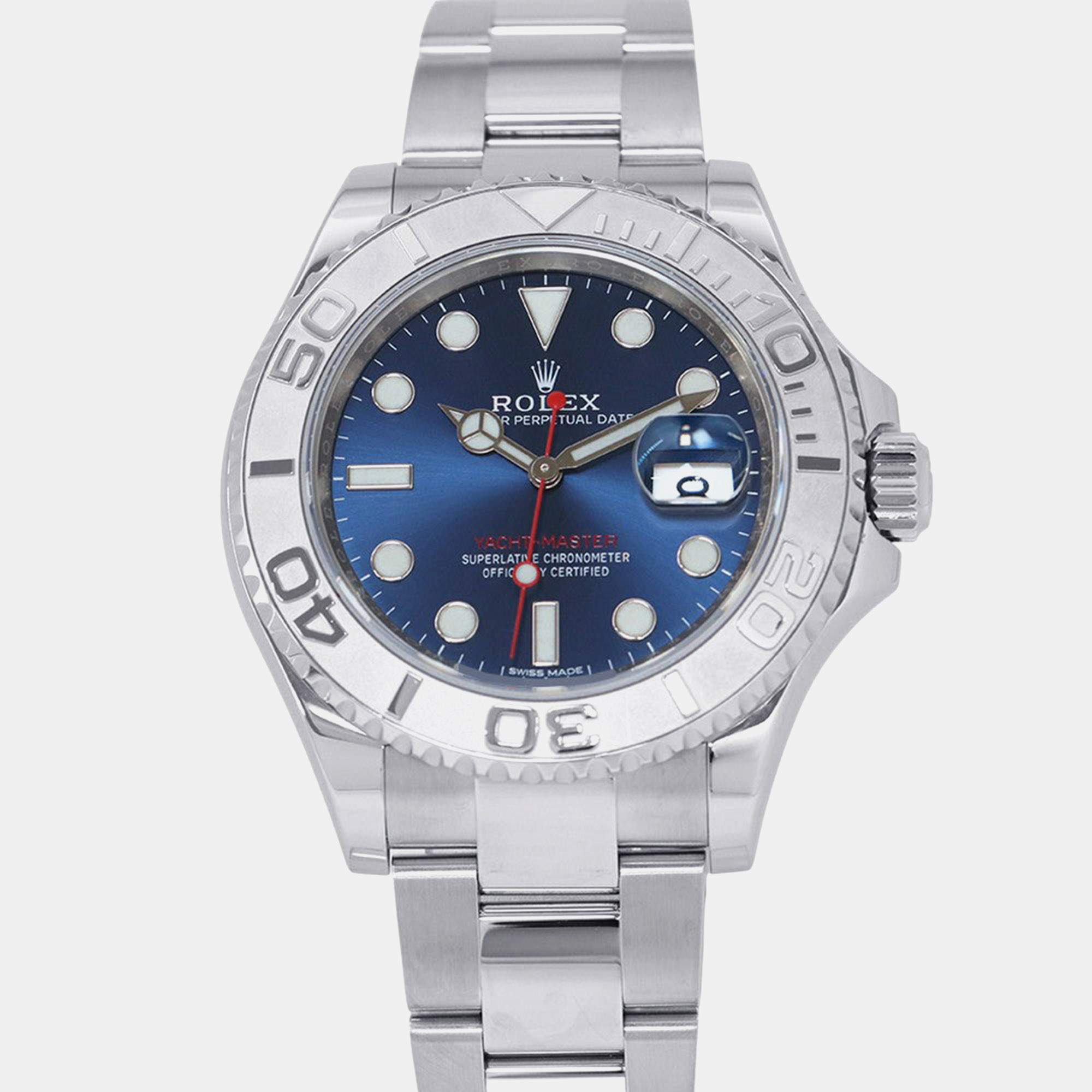 Rolex Yacht-Master 40 116622 Rolesium Platinum Bezel Blue Dial