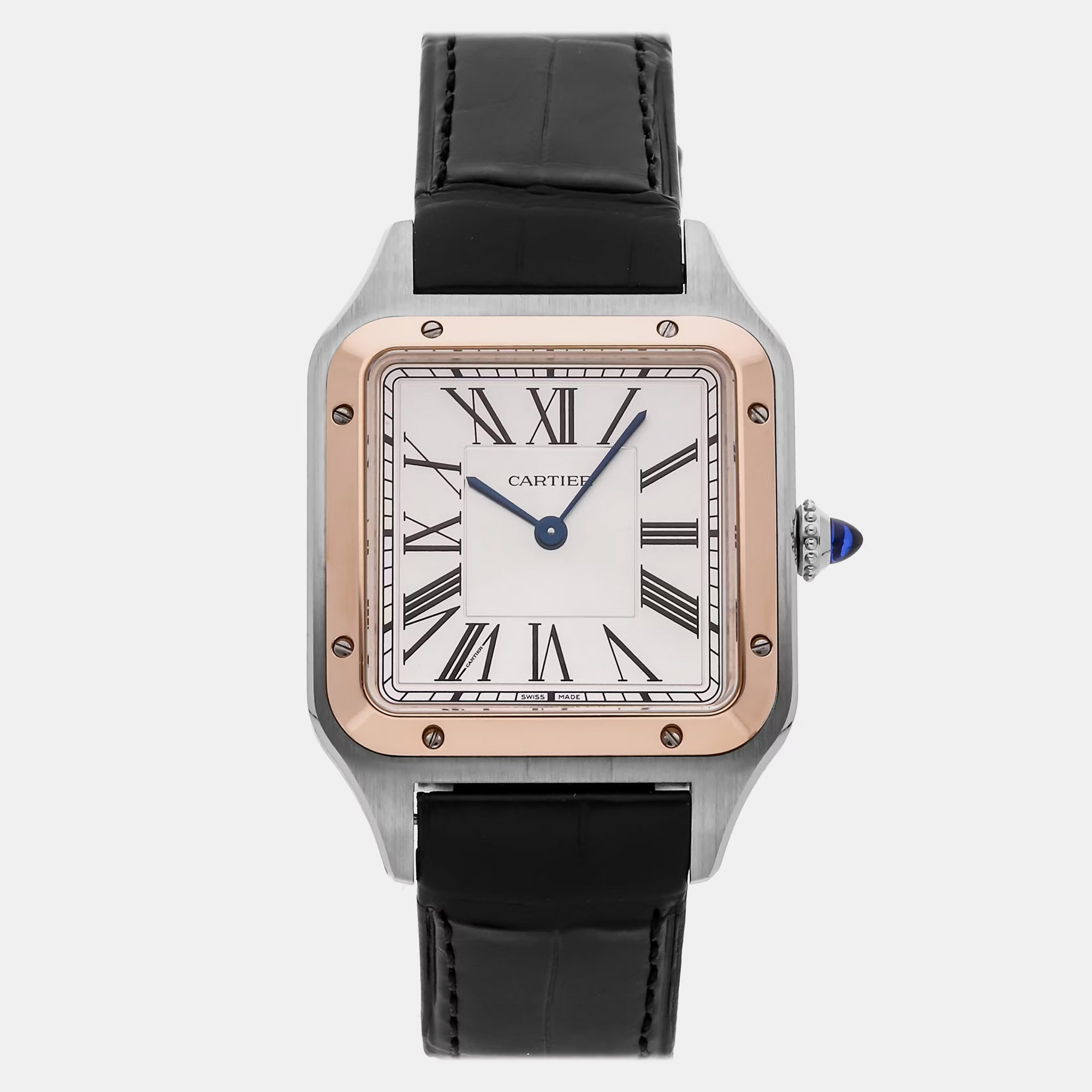 Cartier Santos Dumont W2SA0037 White Rose Gold, Stainless Steel Quartz Men’s Watches 43.5mm