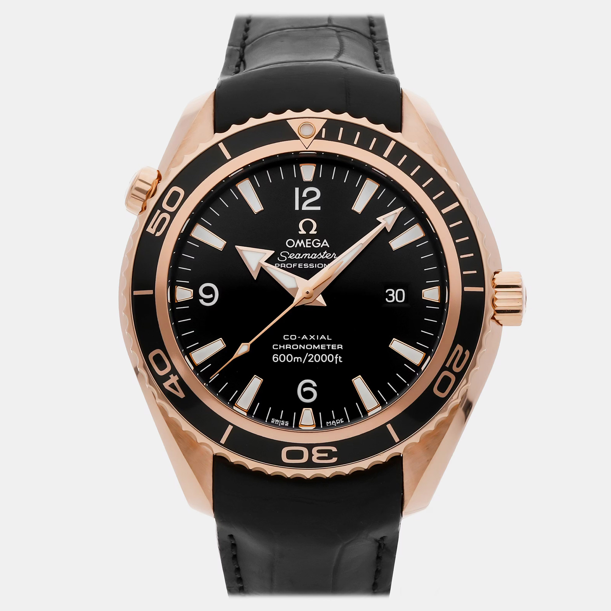 Omega Seamaster Planet Ocean | 18k Rose Gold | Black Dial