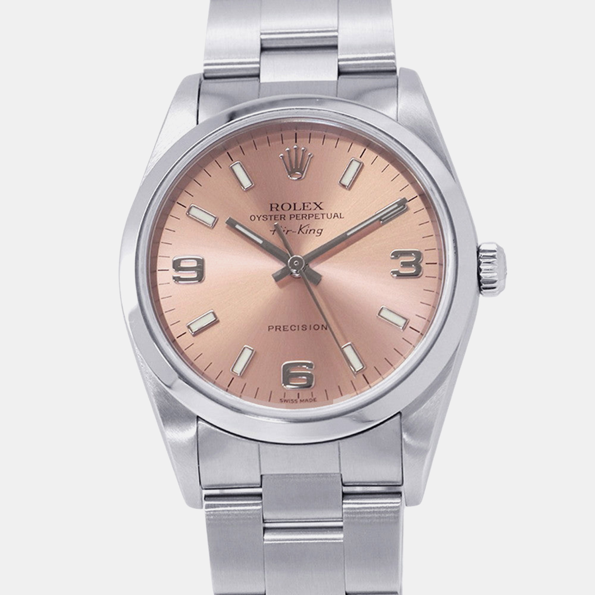Rolex Air-King 14000M Pink Dial Aviation Watch Oystersteel