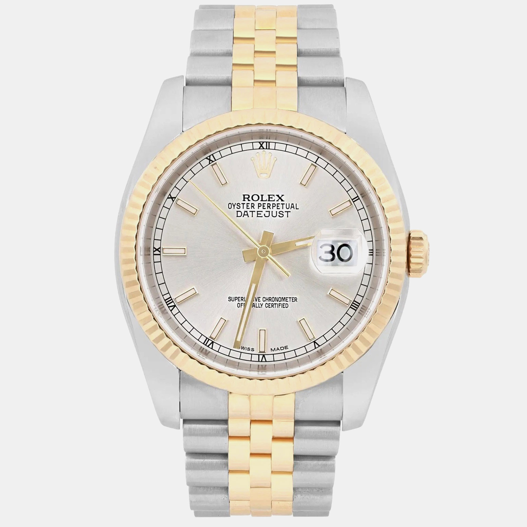 Rolex Datejust 36 116233 Silver Two-Tone Oystersteel & Gold