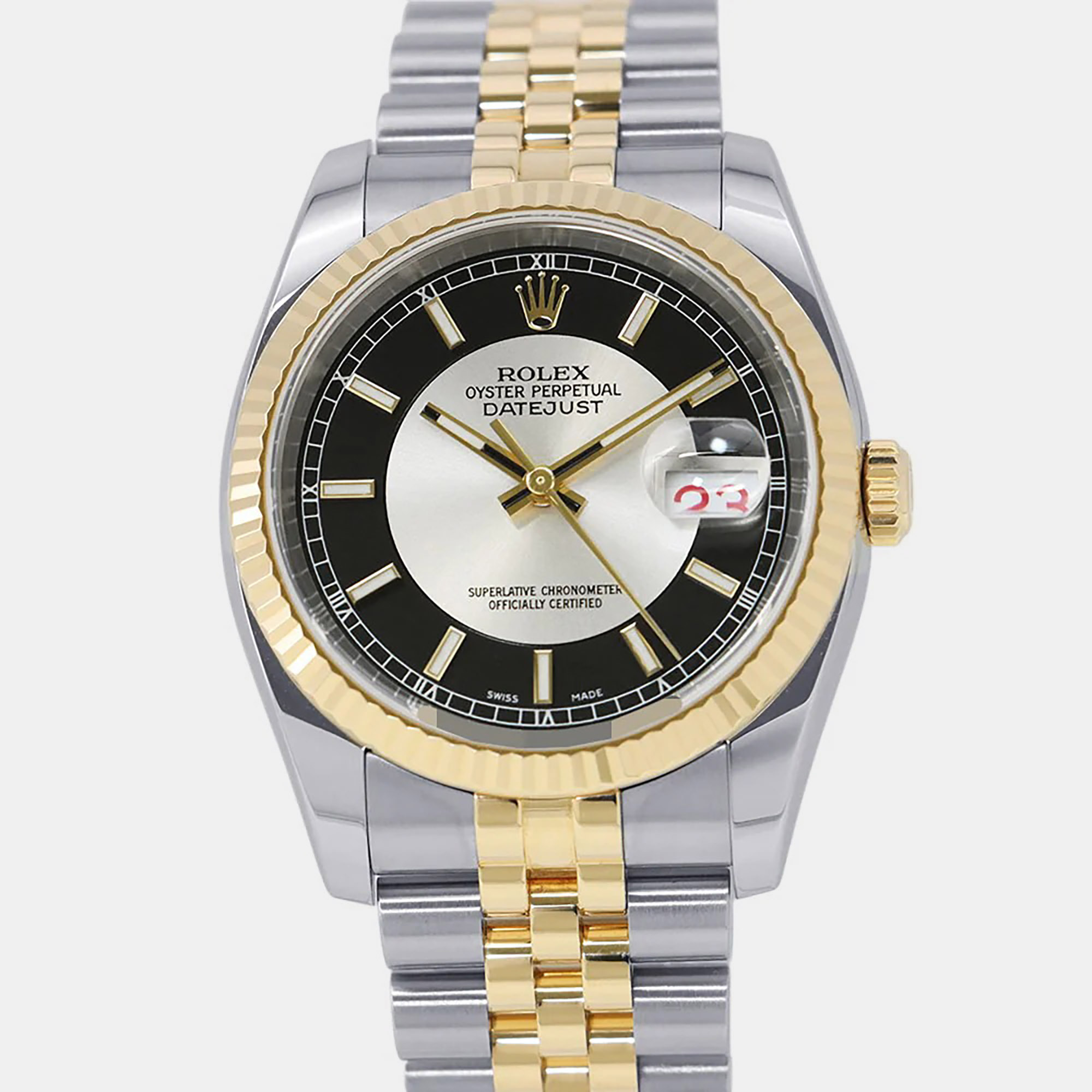 Rolex Datejust 36 116233 Yellow Gold & Steel Black Dial