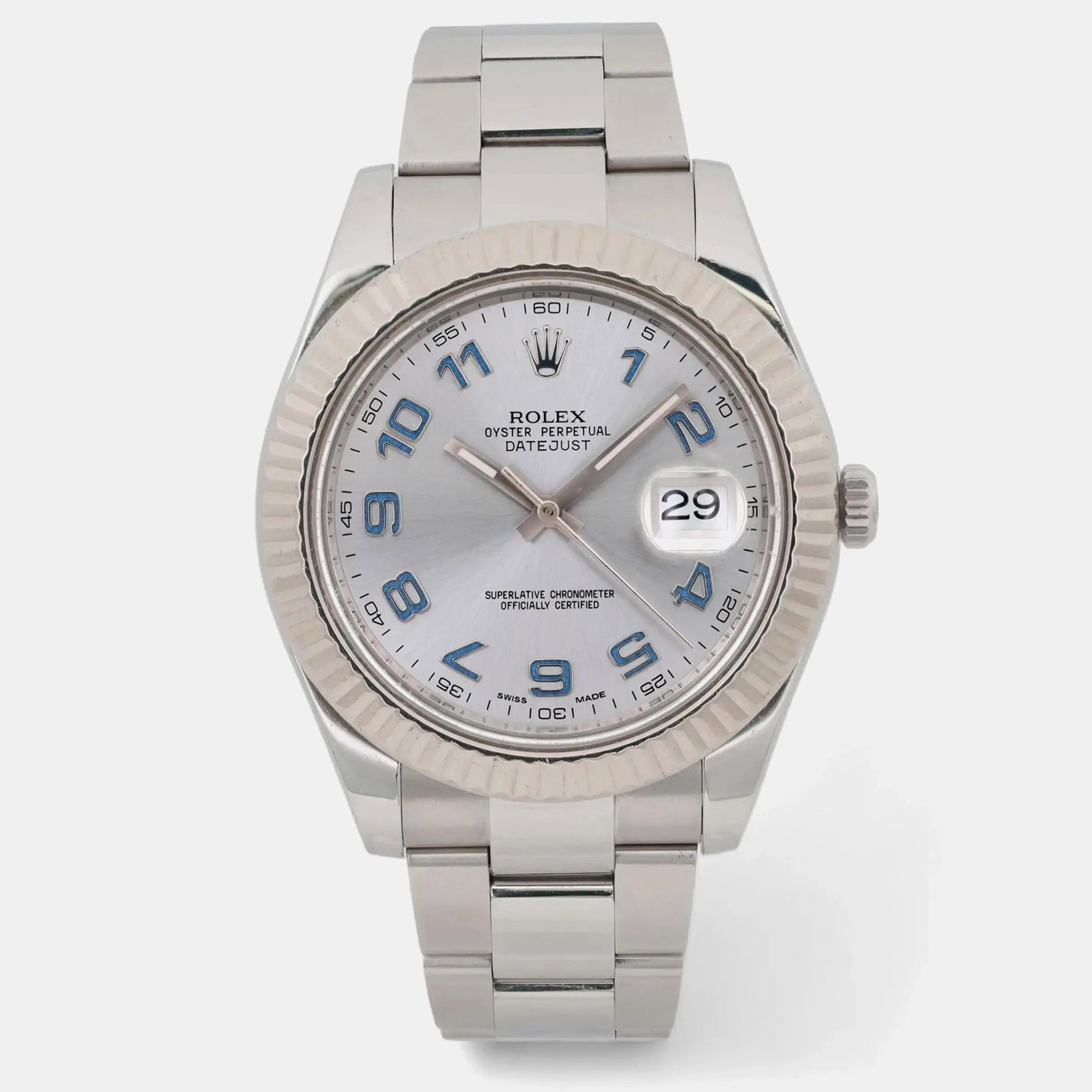 Rolex Datejust 41 116334 Silver Dial Fluted Bezel