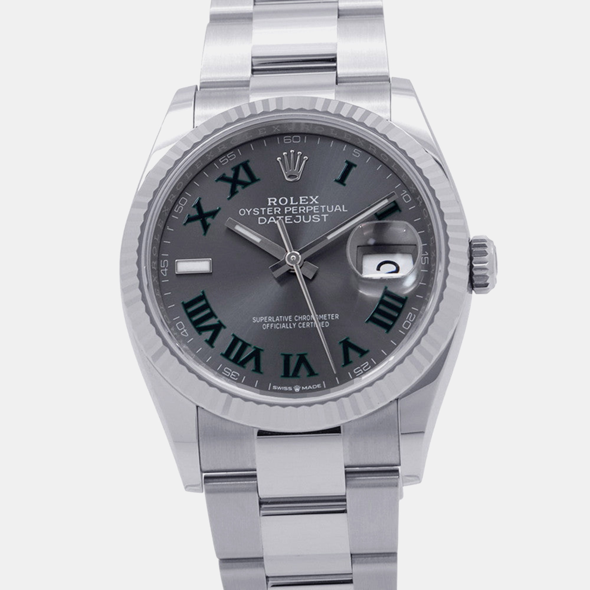 Rolex Datejust 36 126234 Grey Dial Fluted Jubilee