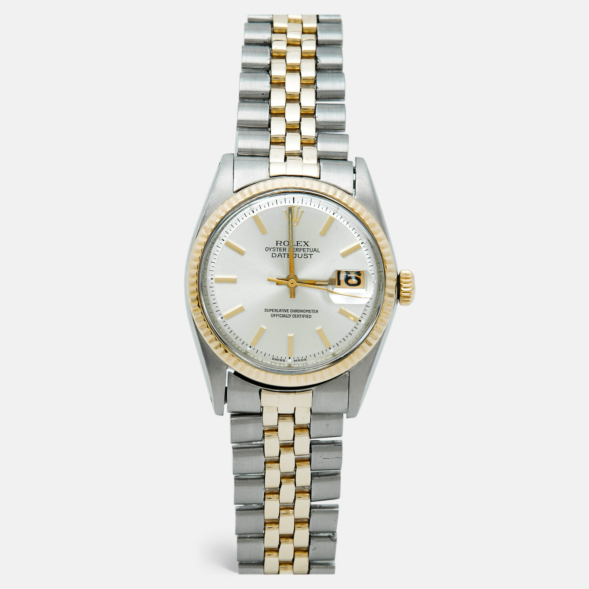 Rolex Datejust 36 1601 14k Yellow Gold & Steel Silver Dial