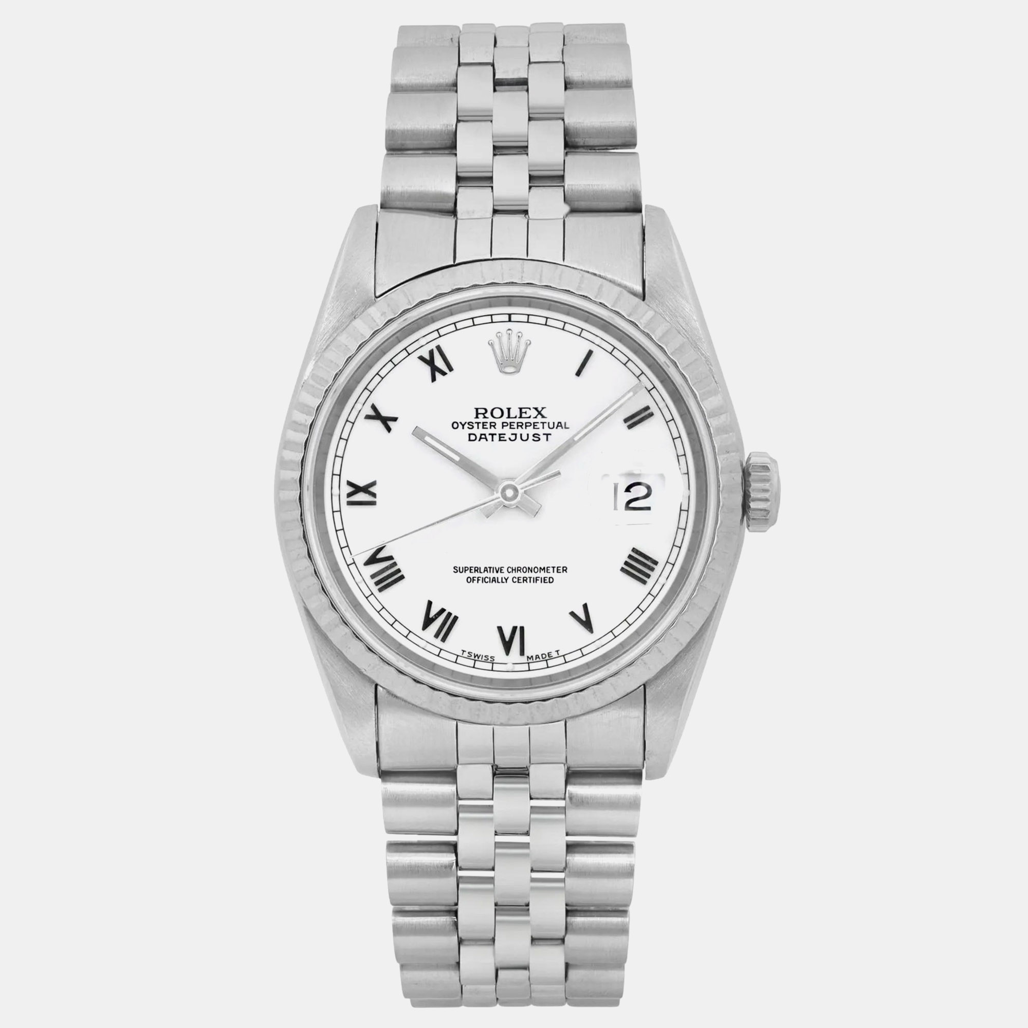 Rolex DateJust 36 White Dial Stainless Steel Jubilee