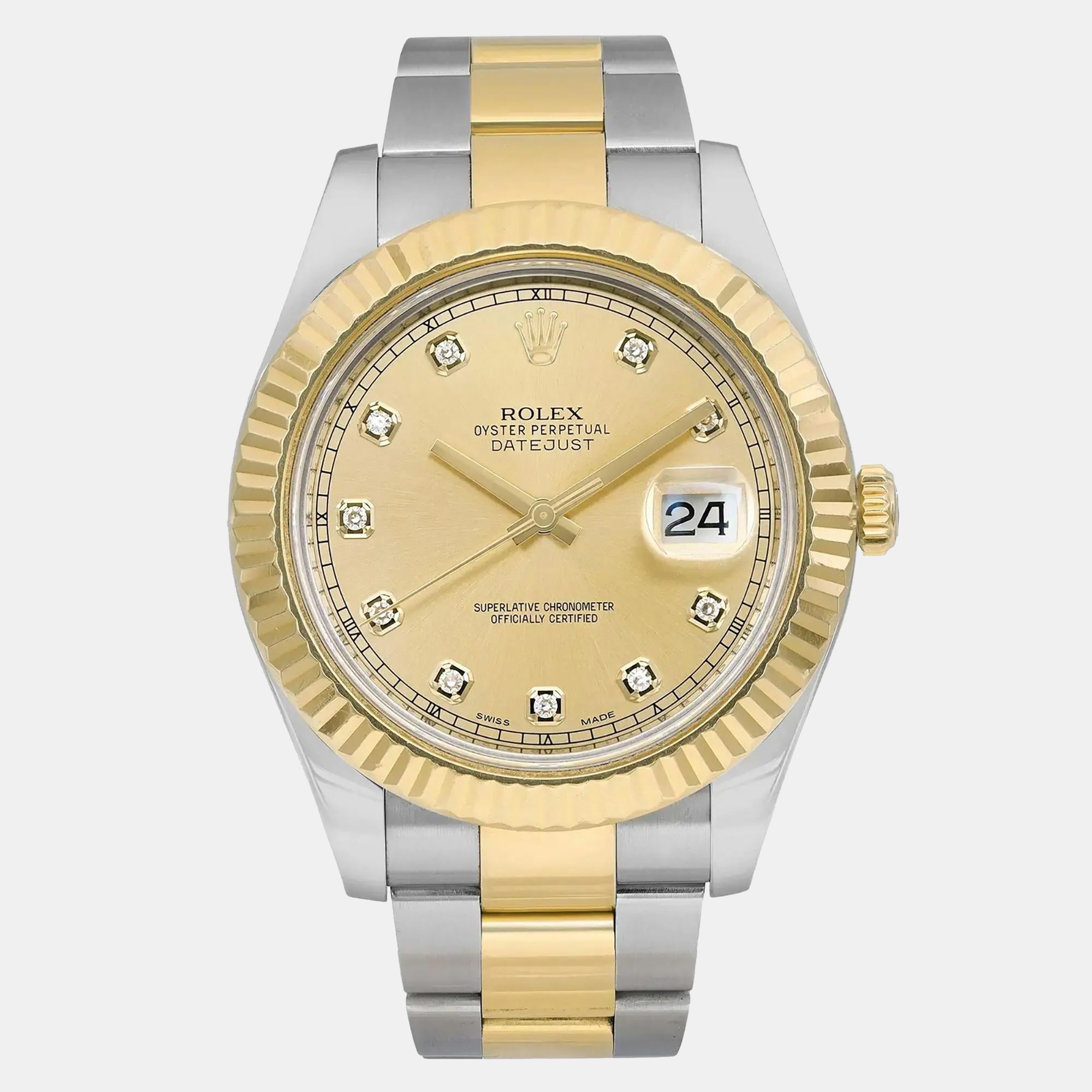 Rolex Datejust II 41 116333 Gold Diamonds Oystersteel & Yellow Gold