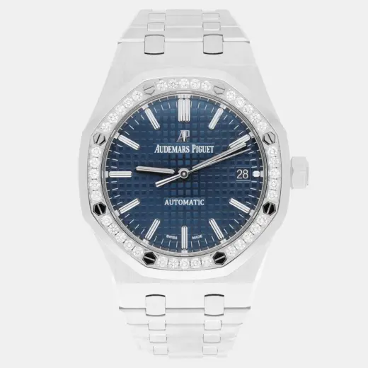 Audemars Piguet Royal Oak 15451ST | 37mm | Diamond Bezel | Blue Dial