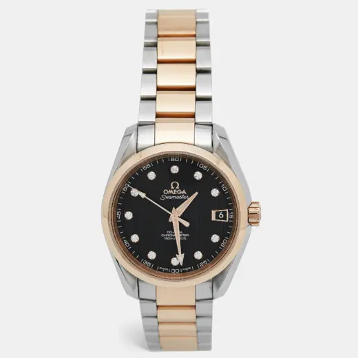 Omega Seamaster Aqua Terra | 231.20.39.21.51.002 | Diamond Black Dial | 18K RG & Steel