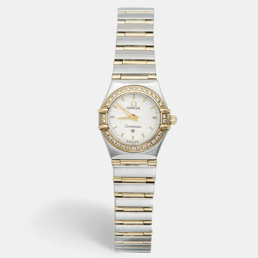 Omega Constellation | Diamond Bezel | Silver Dial | 18k Gold Steel 22.5mm
