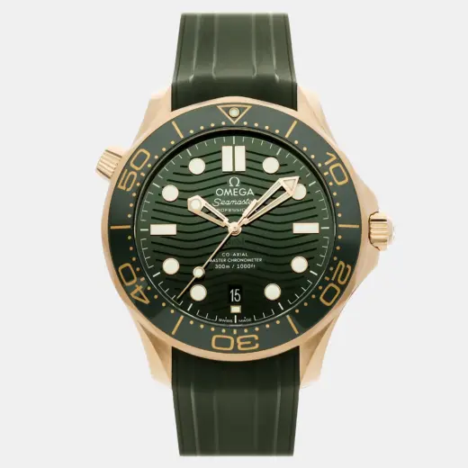 Omega Seamaster Diver 300M | 18K Yellow Gold | Green Dial | 42mm