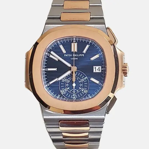 Patek Philippe Nautilus 5980/1AR | Chrono | 18K RG/Steel | Blue Dial