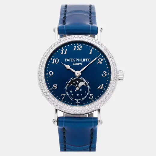 Patek Philippe Complications Moon Phases 7121/200G-001 | Diamond Bezel 18K WG Blue