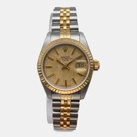 Rolex Datejust 26 69173 Beige Linen Dial Yellow Gold Steel