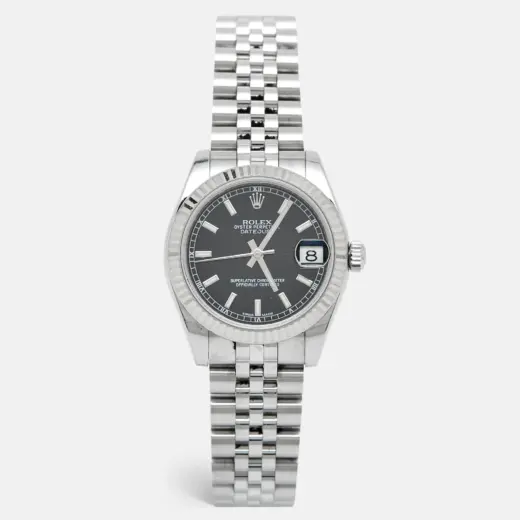 Rolex Datejust 31 178274 Black Dial in White Gold and Oystersteel