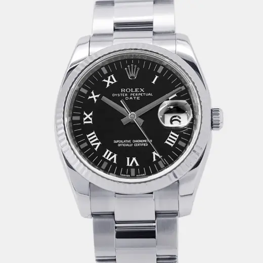 Rolex Datejust 34 115234 Black Dial in White Gold & Steel