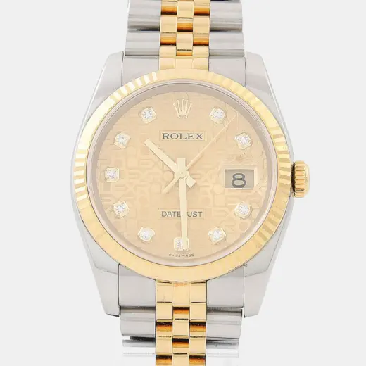 Rolex Datejust 36 116233 Gold Dial Two-Tone Gold Steel