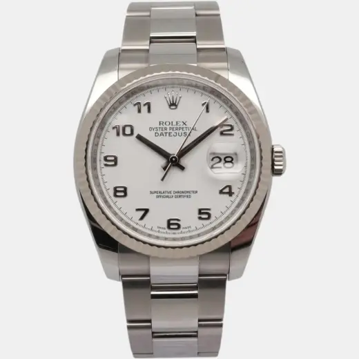 Rolex Datejust 36 116234 White Dial in Steel & White Gold